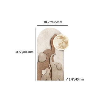 315 Arched LED 3D Acrylic Elephant Moon Wall Sculpture Art Decor Living Room Bedroom