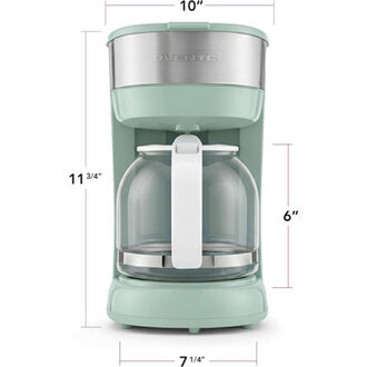 OVENTE 12-Cup Drip Coffee Maker Anti-Drip System Reusable Filter Light Blue CM412LBL
