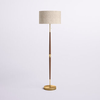 Salcido Electroplated Traditional Solid Wood Floor Lamp