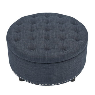 299 Wide Tufted Round Ottoman with Storage