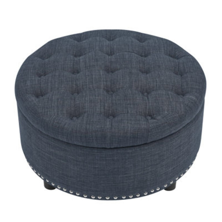 299 Wide Tufted Round Ottoman with Storage