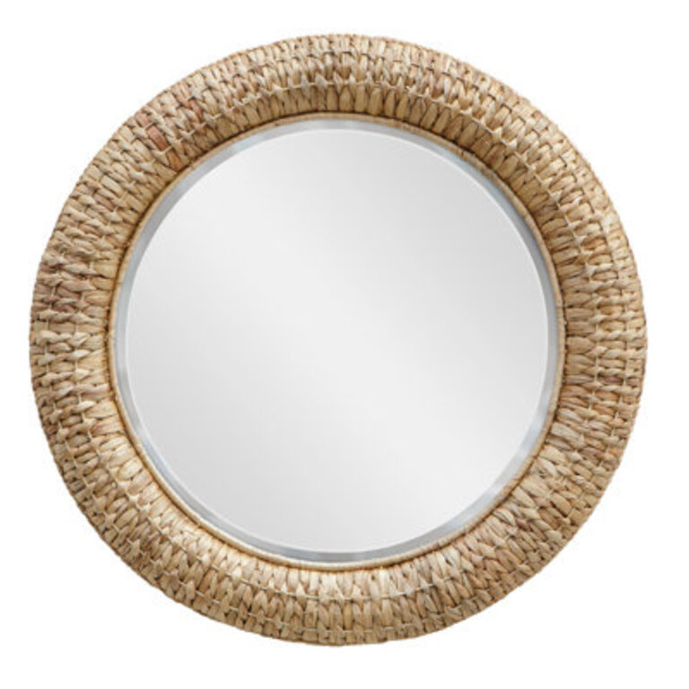 Janie Seagrass Round Wall Mirror