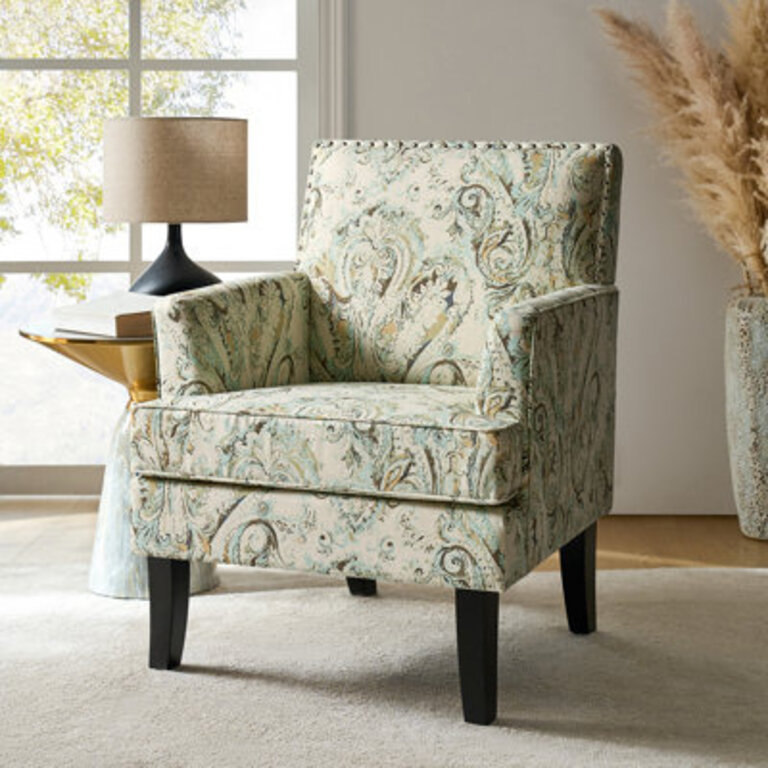 Aguilar Contemporary Upholstered Armchair with Nail Head Trim