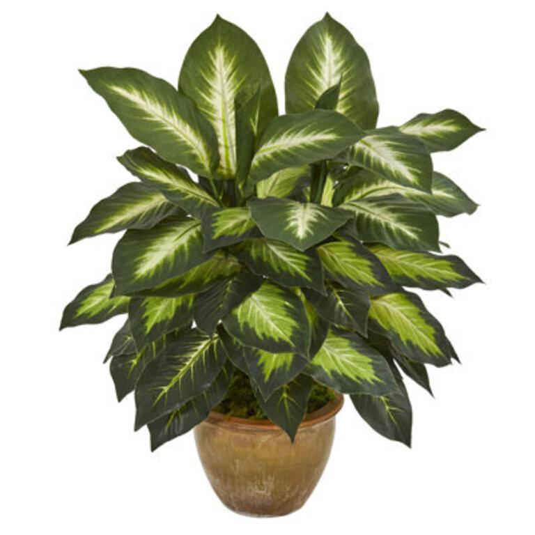 18 Faux Foliage Plant in Ceramic Pot