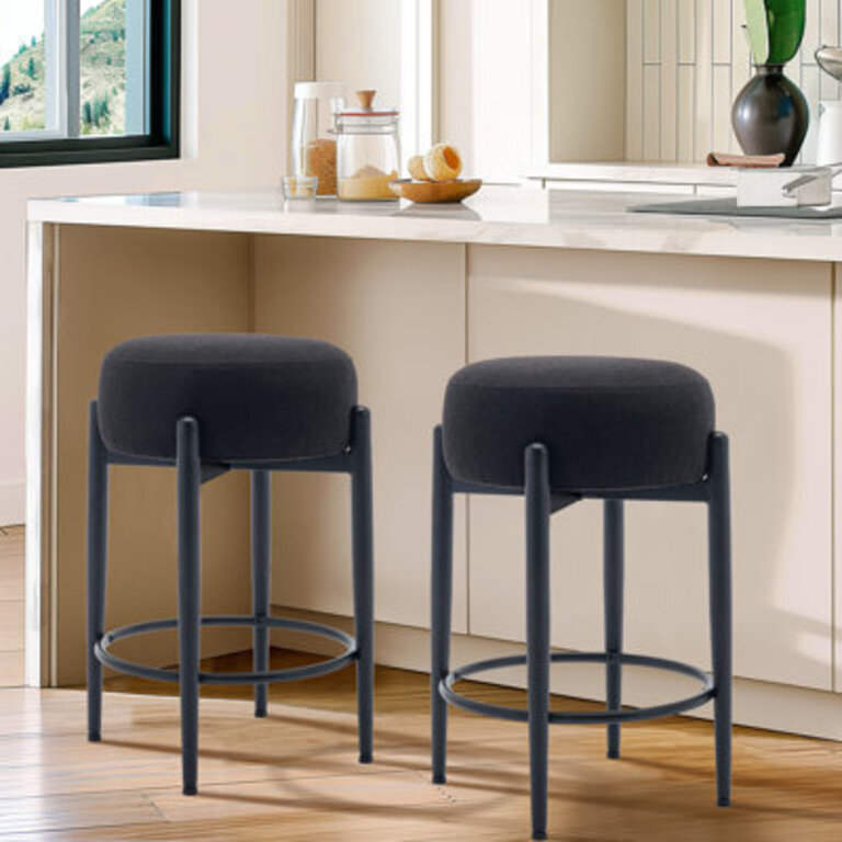 Carie 24 Sherpa Upholstered Counter Stool
