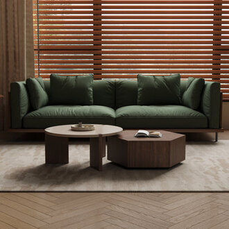 Pompilie 2 Piece Wood Nesting Coffee Table Set With Drawer Farmhouse Industrial Living Room Furniture Stylish Multi-Functional Nesting Tables