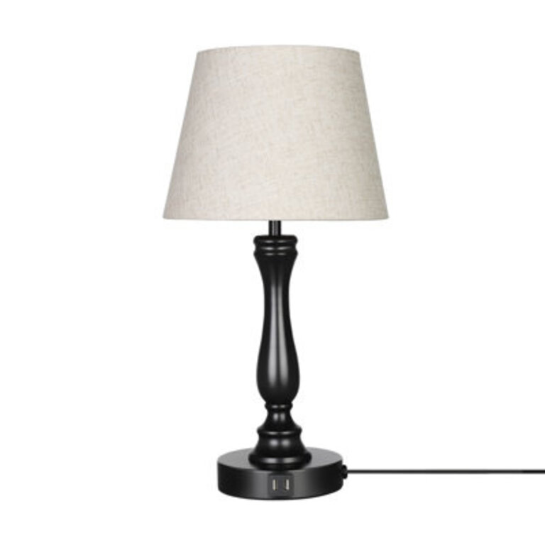Jess 19 Black Table Lamp with USB and Touch Control