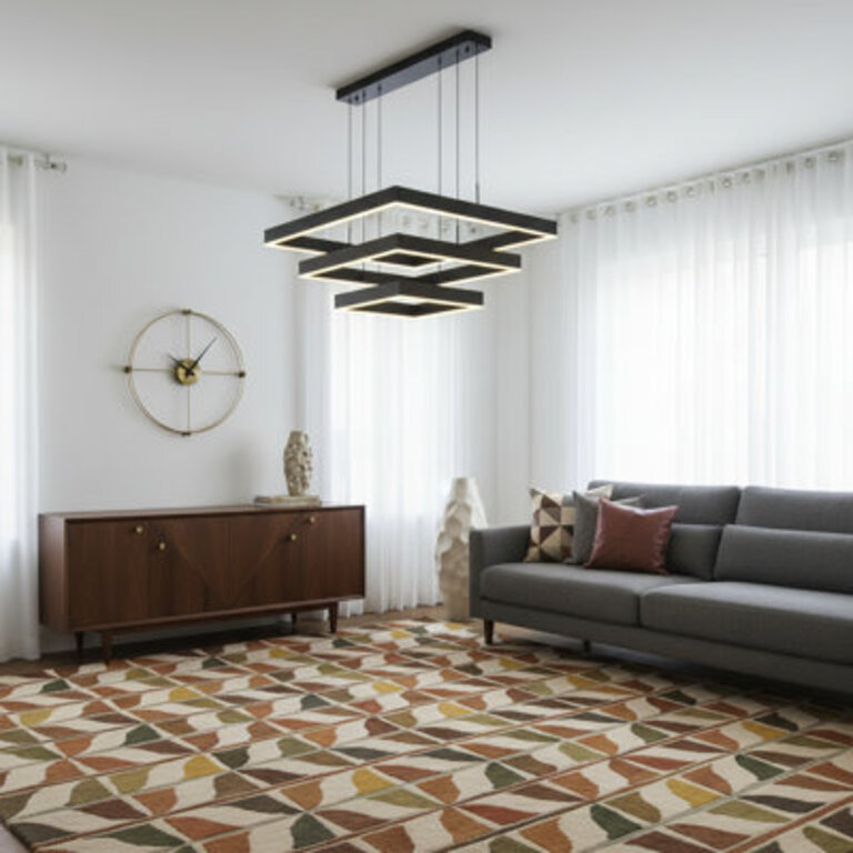 Anjeliett 3 - Light Dimmable LED Square  Rectangle Chandelier Kitchen Island Staircase