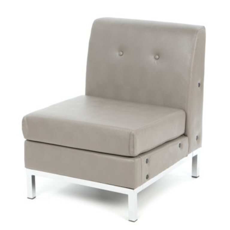 Allyce Faux Leather Seat Reception Chair with Metal Frame