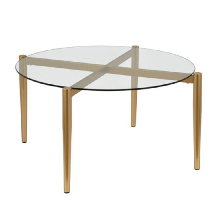 Gidran 36 Glass And Steel Round Coffee Table