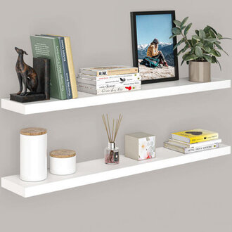 Miami 48 W x 8 D Floating Shelves Set with Invisible Wall Mount Brackets