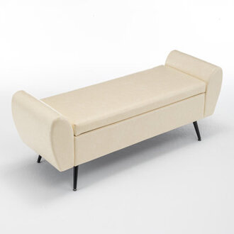 Shaneta 55W Vegan Leather Storage Bench Storage Ottoman for King Size Bed