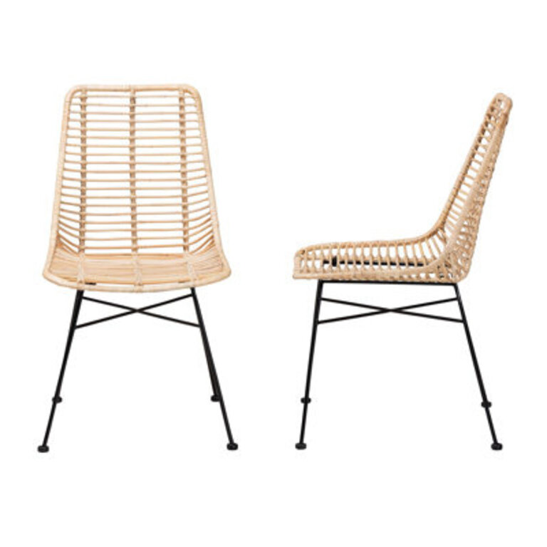 Kersten Kepir Slat Back Rattan Side Dining Chair