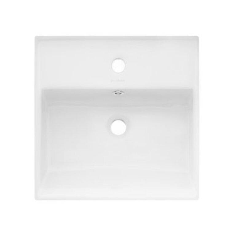 Claire Ceramic Square Wall Mount Bathroom Sink with Overflow