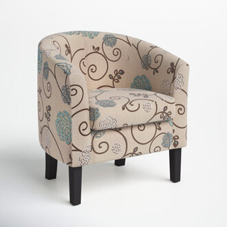 Munson 2677 Wide LinenPolyester Upholstered Barrel Chair