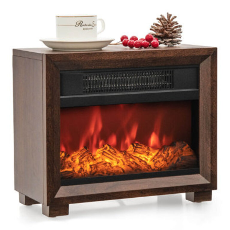 Josann 131 W Brown Electric Fireplace with