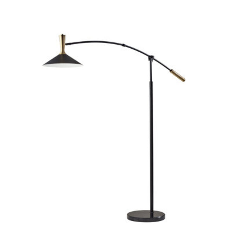Sahrye 81 Black Marble LED Arched Floor Lamp