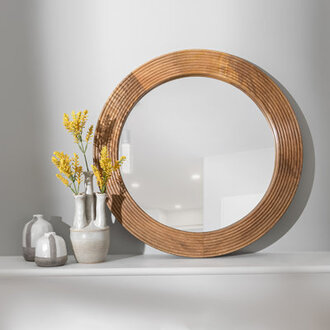Marcellius Wood Flat Wall Mirror