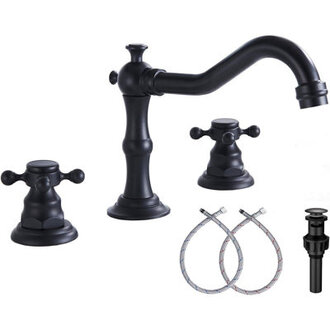 Widespread 2-handle Bathroom Faucet with Drain Assembly