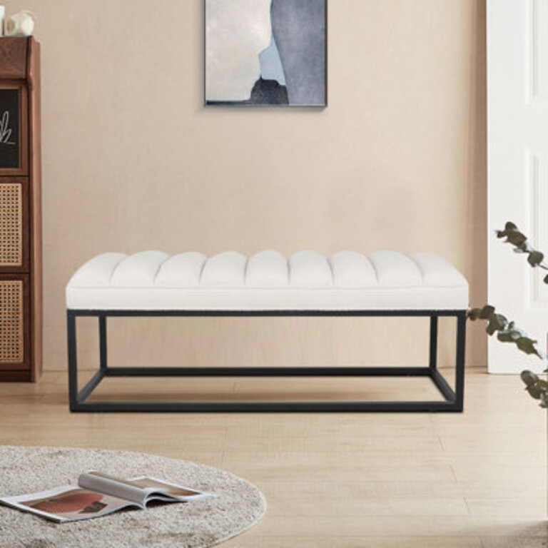 Jasier Velvet Upholstered Bench