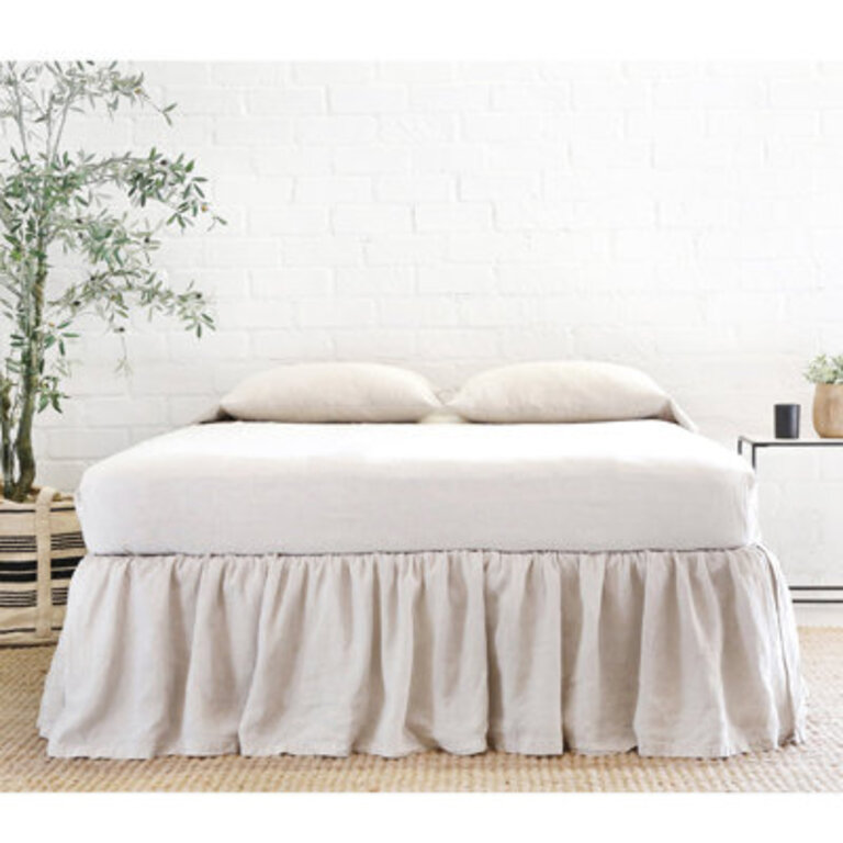 Gathered Linen Ruffled 18 Drop Bed Skirt