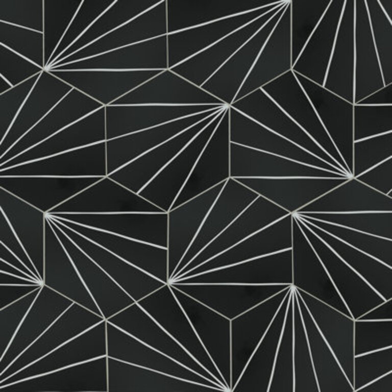 6 x 7 Art Deco Hexagon Stone Composite Peel  Stick Mosaic Tile