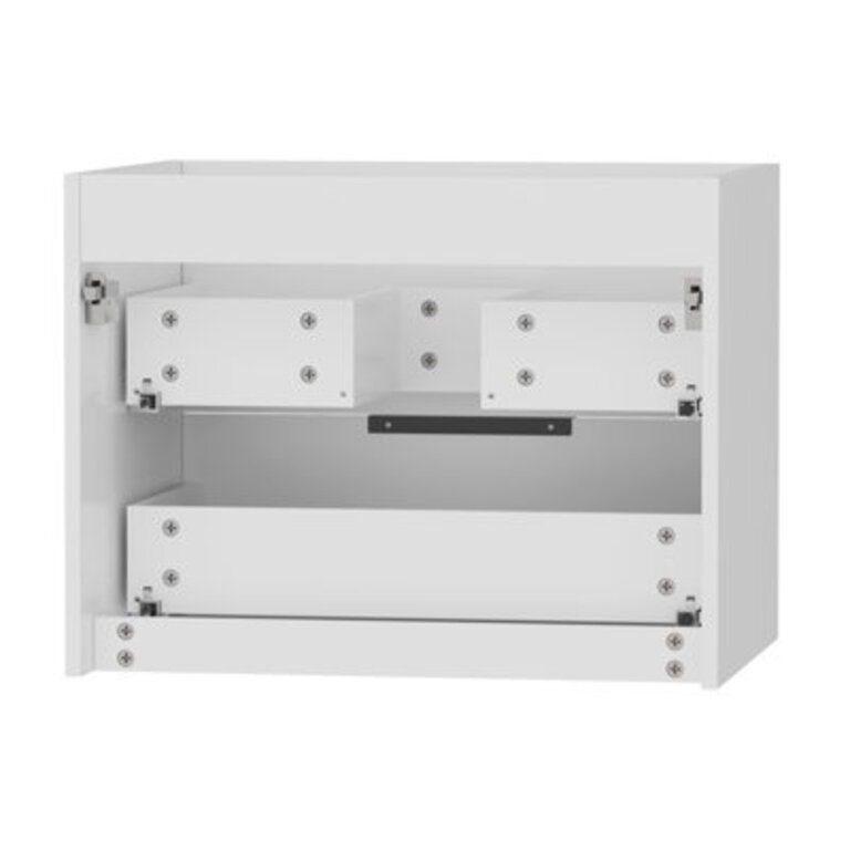 24 Wall Mount Single Bathroom Vanity Base Only 2 Soft-close Drawers Zinc Alloy Hardware