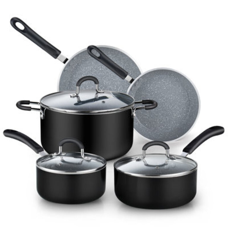 Cook N Home 8-Piece Nonstick Pots and Pans Heavy Gauge Kitchen Cookware Set