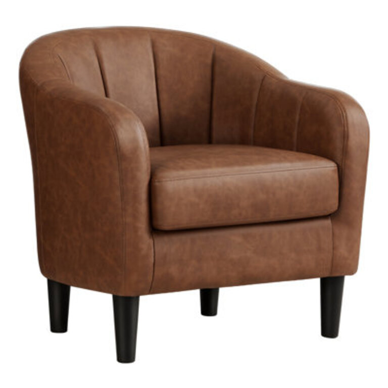 Alina Vegan 264 Wide Small Leather Barrel Chair