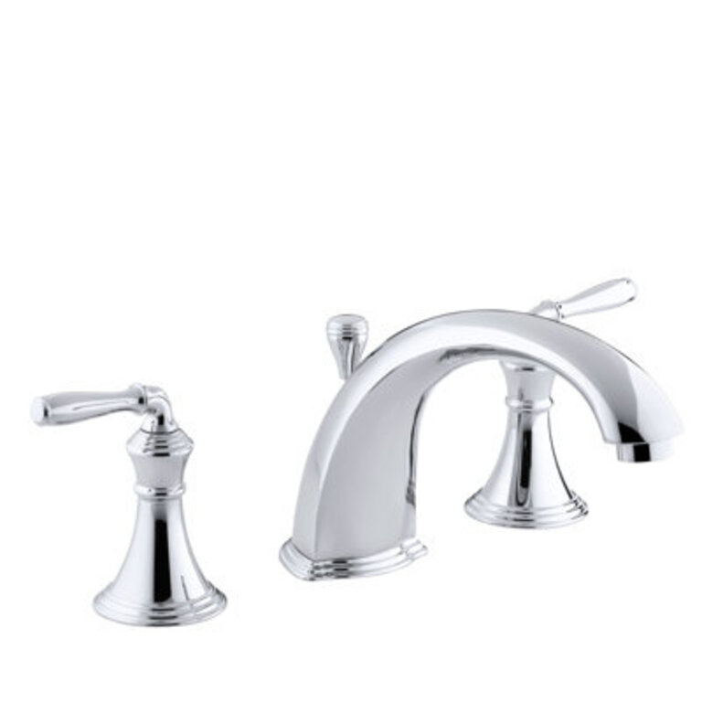 Devonshire Deck-Rim-Mount Bath Faucet Trim for High-Flow Valve with 8-1516 Diverter Spoutut and Lever Handles Valve Not Included