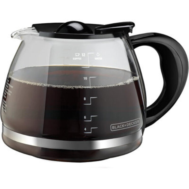BLACKDECKER 12-Cup Replacement Carafe GC3100B Duralife Glass Dishwasher-Safe 2 Extra Lids