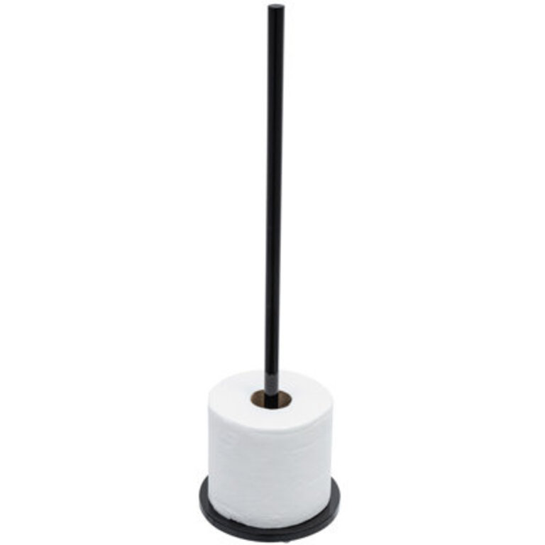 Freestanding Black Toilet Paper Roll Holder