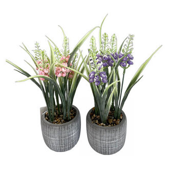 865 Faux Flowering Plant in Ceramic Pot