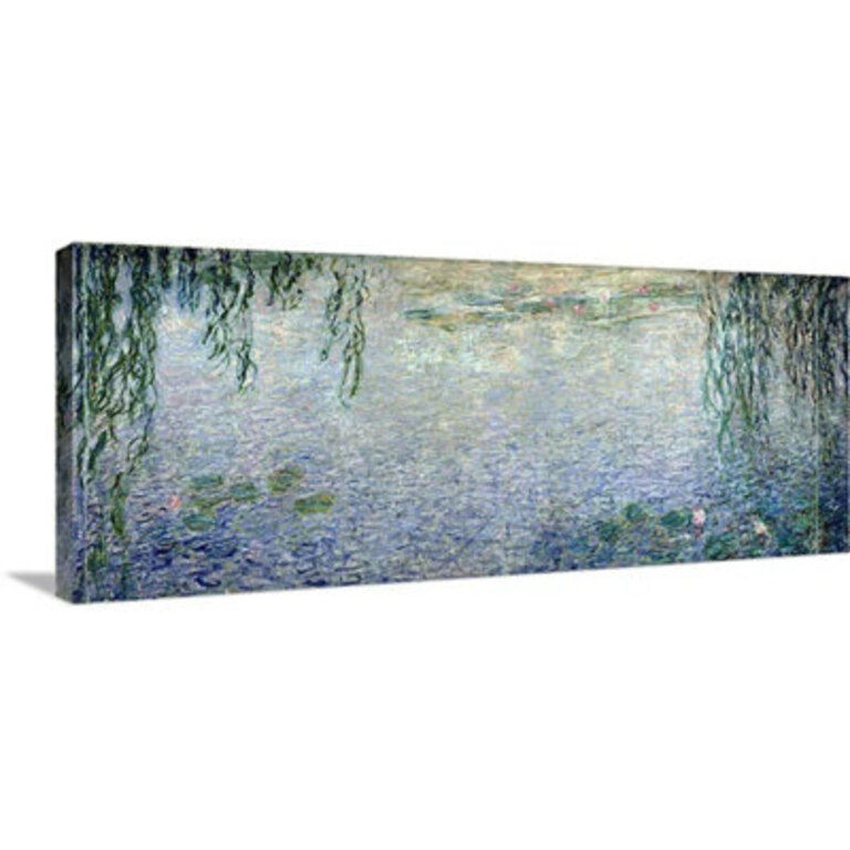 Milesburg  Waterlilies Morning With Weeping Willows  by Claude Monet