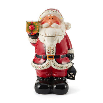 Pfaltzgraff Winterberry Oversized Santa with LED Cookie Jar 20 Inch