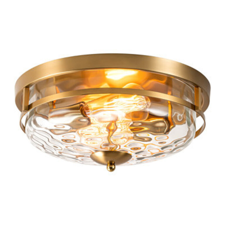 Boatner Flush Mount Ceiling Light With Clear Hammered Glass