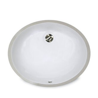 Nantucket Sinks Great Point 1375 Vitreous China Oval Bathroom Sink with Overflow