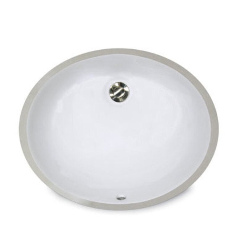 Nantucket Sinks Great Point 1375 Vitreous China Oval Bathroom Sink with Overflow