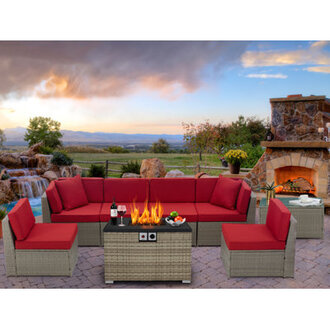 205 H x 315 W Stainless Steel Propane Gas Outdoor Fire Pit Table