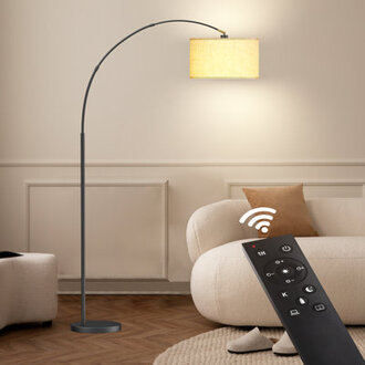 Asem 787 ArchedArc Floor Lamp with Remote Control LED Bulb Included and Big Drum Shade