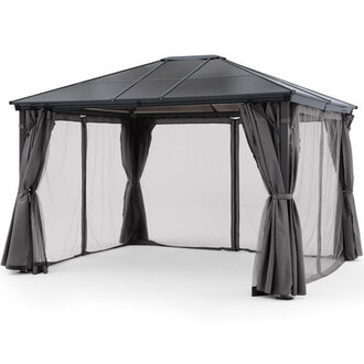 12 Ft W x 10 Ft D Aluminum Patio Gazebo The Polycarbonate Roof Gazebos