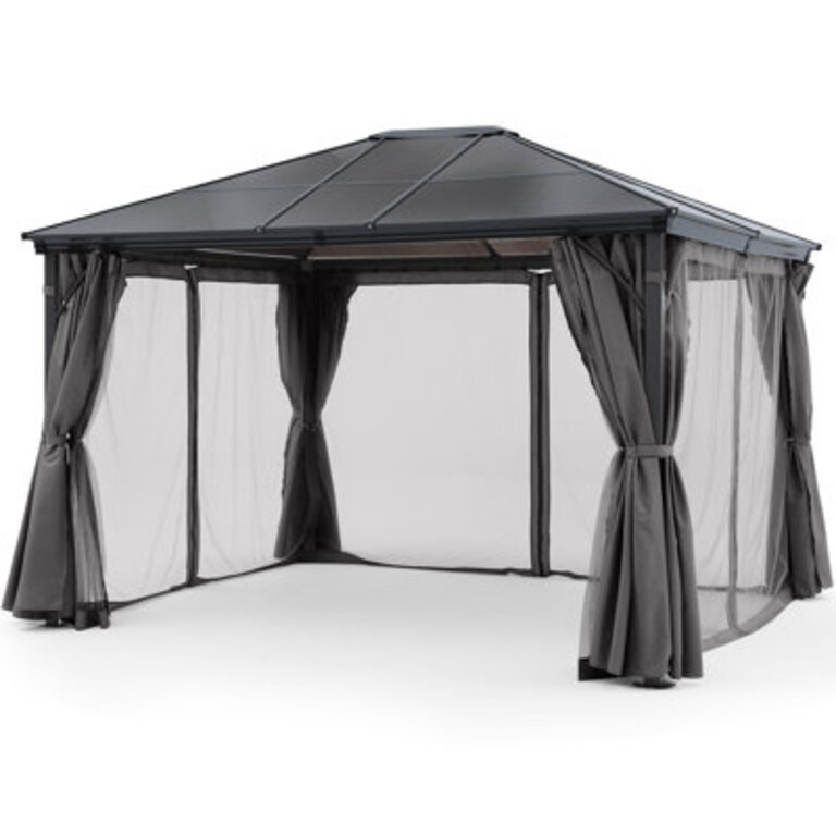 12 Ft W x 10 Ft D Aluminum Patio Gazebo The Polycarbonate Roof Gazebos