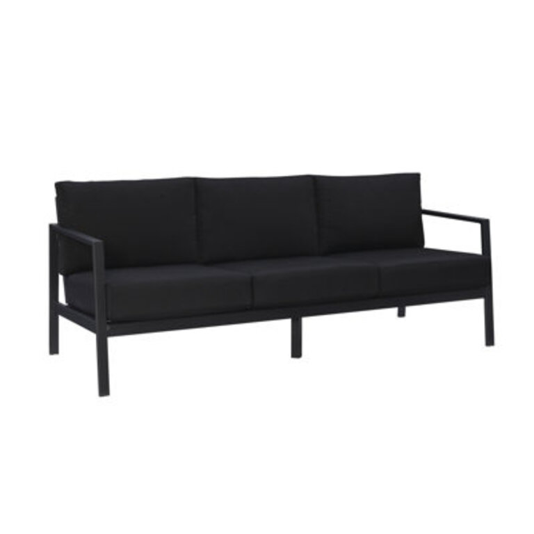ALORA ALUM BLACK 3 SEATER SOFA