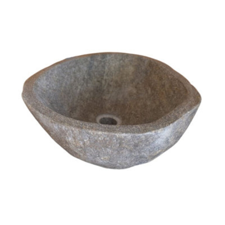 Boi 18 Grey Stone Oval Bathroom Sink