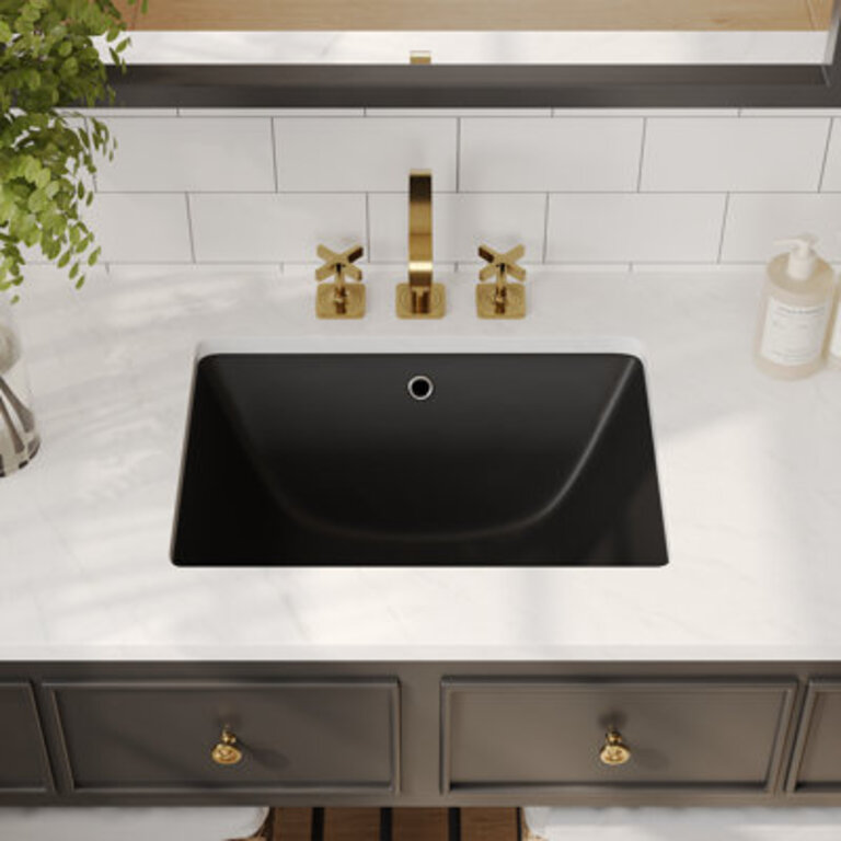 DeerValley Ursa 18 X 13 Rectangular Vitreous China Undermount Bathroom Sink with Overflow