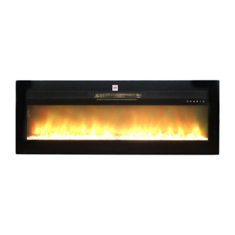 50 Electric Fireplace Wall Mounted And Recessed With Remote Control 1400W Ultra-Thin Wall Fireplace Heater WTimer Adjustable Flame Colour And Brightness Log Set  Crystal Options