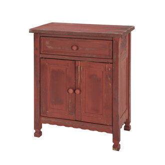 Jodh Rustic Cottage Accent Cabinet w1 Drawer  2 Doors Antique Farmhouse Style Shelf  Square Turned Legs PineAcacia Hardwood for Living Room Solid Natural Finish