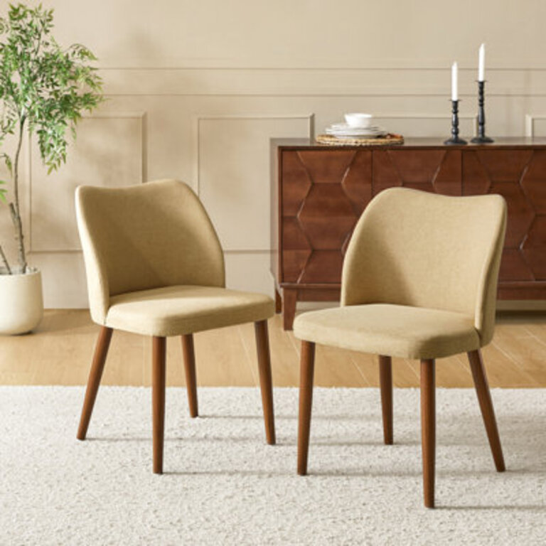 Kanalu Modern Dining Chair with Solid Wood Legs