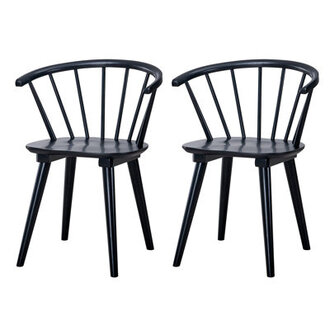 Majidah 217 Contemporary Black Windsor Style Spindle Back Dining Side Chair