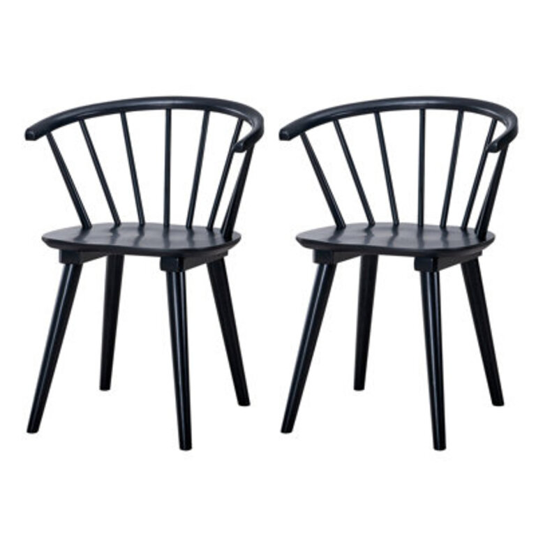 Majidah 217 Contemporary Black Windsor Style Spindle Back Dining Side Chair